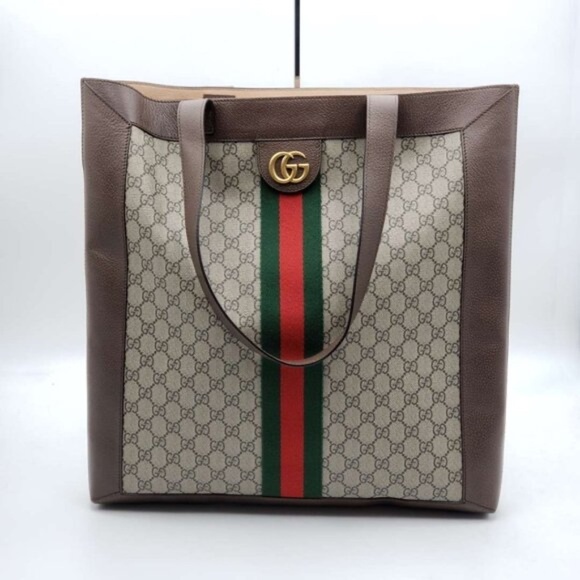 100% Authentic GUCCI Ophidia Brown w/Pouch Canvas Shoulder Bag - Picture 1 of 15